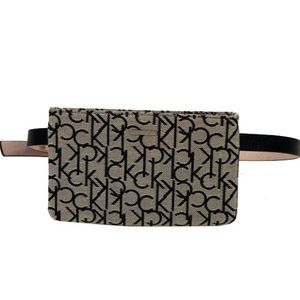 CK Calvin Klein Zip Top Belt Bag, Black Size XL